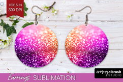 Glitter Texture Round Earrings - Sparkle Glitter PNG Product Image 1