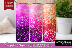 Glitter Texture Tumbler Wrap - Sparkle Glitter Tumbler PNG Product Image 1