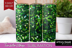 Glitter Texture Tumbler Wrap - Sparkle Glitter Tumbler PNG Product Image 1