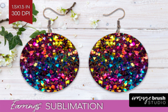 Glitter Texture Round Earrings - Sparkle Glitter PNG Product Image 1