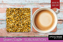 Glitter Texture Square Coaster - Sparkle Glitter Coaster PNG Product Image 1