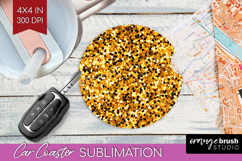 Glitter Texture Car Coaster - Sparkle Glitter Coaster PNG Product Image 1