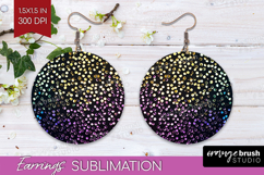 Glitter Texture Round Earrings - Sparkle Glitter PNG Product Image 1