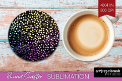 Glitter Texture Round Coaster - Sparkle Glitter Coaster PNG Product Image 1