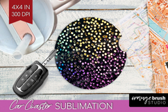 Glitter Texture Car Coaster - Sparkle Glitter Coaster PNG Product Image 1