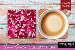 Glitter Texture Square Coaster - Sparkle Glitter Coaster PNG Product Image 1