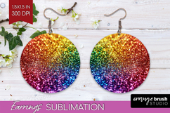 Glitter Texture Round Earrings - Sparkle Glitter PNG Product Image 1