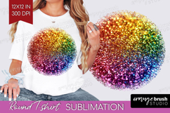 Glitter Texture Round Tshirt Background - Sparkle Glitter Product Image 1