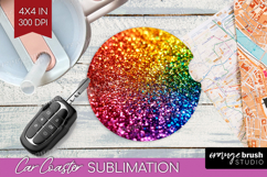 Glitter Texture Car Coaster - Sparkle Glitter Coaster PNG Product Image 1