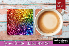 Glitter Texture Square Coaster - Sparkle Glitter Coaster PNG Product Image 1