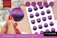 Glitter Texture Round Sticker - Sparkle Glitter Printable Product Image 1