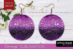 Glitter Texture Round Earrings - Sparkle Glitter PNG Product Image 1