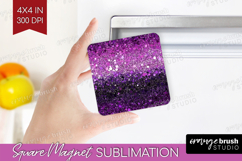 Glitter Texture Magnet Sublimation - Sparkle Glitter Square Product Image 1