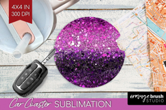 Glitter Texture Car Coaster - Sparkle Glitter Coaster PNG Product Image 1