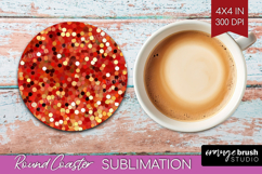 Glitter Texture Round Coaster - Sparkle Glitter Coaster PNG Product Image 1