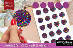 Glitter Texture Round Sticker - Sparkle Glitter Printable Product Image 1