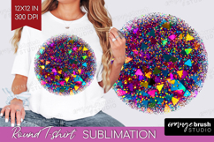 Glitter Texture Round Tshirt Background - Sparkle Glitter Product Image 1