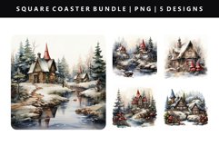 Gnome Square Coaster Design | Square Coaster PNG Product Image 3