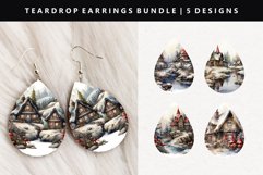 Landscape Teardrop Earring Sublimation PNG Design Product Image 1