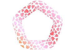 Set of golden pink abstract hearts frames. EPS, PNG, JPG Product Image 5