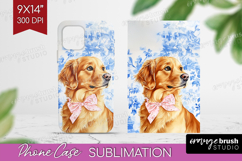 Golden Retriever Dog Phone Case PNG Blue Toile Case PNG Product Image 1