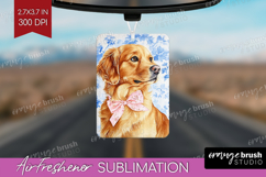 Golden Retriever Dog Air Freshener PNG Blue Toile PNG Product Image 1