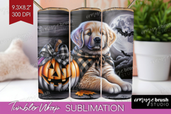 Golden Retriever Dog Tumbler Wrap Halloween Tumbler PNG Product Image 1