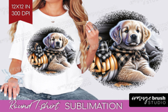 Golden Retriever Dog Round Tshirt Background Halloween PNG Product Image 1