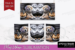 Golden Retriever Dog Mug Wrap Halloween Mug PNG Sublimation Product Image 1
