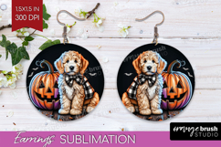 Goldendoodle Dog Round Earrings Halloween PNG Sublimation Product Image 1