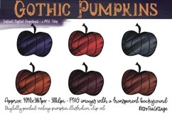 Gothic Pumpkins, 6 Halloween Spooky Cute 300dpi PNG Clip Art Product Image 1