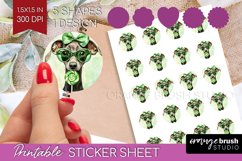 Greyhound St. Patricks Day Dog Round Sticker Dog Printable Product Image 1