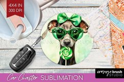 Greyhound St. Patricks Day Dog Car Coaster Dog Coaster PNG Product Image 1