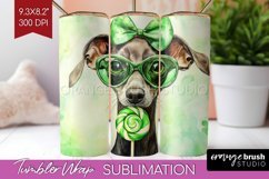 Greyhound St. Patricks Day Dog Tumbler Wrap Dog Tumbler PNG Product Image 1