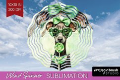 Greyhound St. Patricks Day Dog Wind Spinner Sublimation PNG Product Image 1