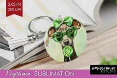 Greyhound St. Patricks Day Dog Keychain PNG Dog Keychain Product Image 1