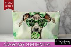 Greyhound St. Patricks Day Dog Cosmetic Bag Dog Makeup Bag Product Image 1
