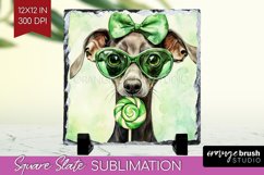 Greyhound St. Patricks Day Dog Slate PNG Dog Square Slate Product Image 1