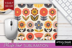 Retro Flowers Mouse Pad Sublimation - Groovy Mousepad PNG Product Image 1