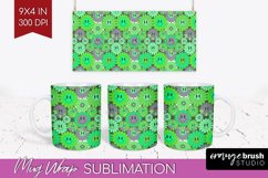 Retro Flowers Mug Wrap - Groovy Mug PNG Sublimation Product Image 1
