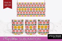 Retro Flowers Mug Wrap - Groovy Mug PNG Sublimation Product Image 1