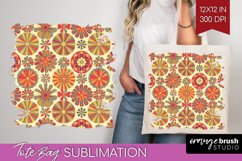Retro Flowers Tote Bag - Groovy Tote Bag PNG Sublimation Product Image 1