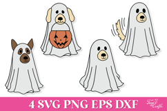 Cute Halloween Ghost Dogs SVG Pack Product Image 2
