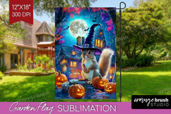 Halloween Garden Flag Sublimation - Fall Welcome Sign PNG Product Image 1