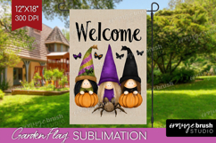 Halloween Garden Flag Sublimation - Fall Welcome Sign PNG Product Image 1