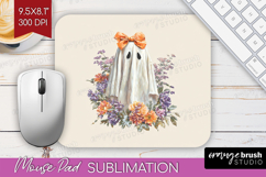 Cute Ghost Mouse Pad Sublimation - Spooky Halloween Mousepad Product Image 1
