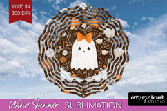 Cute Ghost Wind Spinner Sublimation PNG - Spooky Halloween Product Image 1