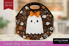 Cute Ghost Lunch Bag - Spooky Halloween Lunch Bug PNG Product Image 1