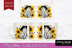 Cute Ghost Mug Wrap - Spooky Halloween Mug PNG Sublimation Product Image 1