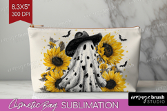 Cute Ghost Cosmetic Bag - Spooky Halloween Makeup Bag PNG Product Image 1